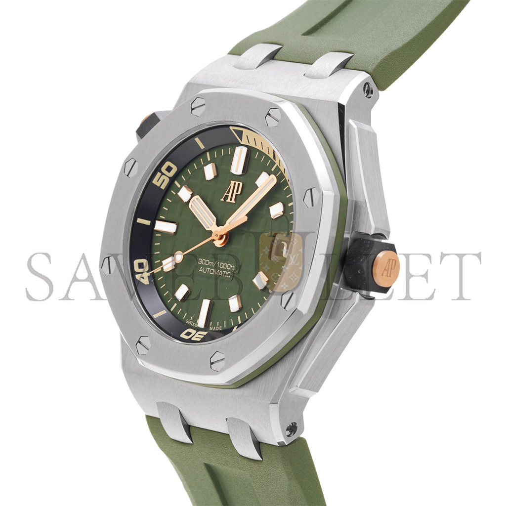 AUDEMARS PIGUET ROYAL OAK OFFSHORE 42 DIVER STAINLESS STEEL GREEN DIAL 42MM WATCH 15720ST.OO.A052CA.01